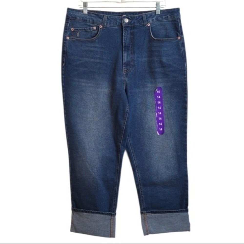 Frye Women's Jeans High Rise Medium Wash Cuffed Zip Fly Size 14 New - Picture 3 of 16